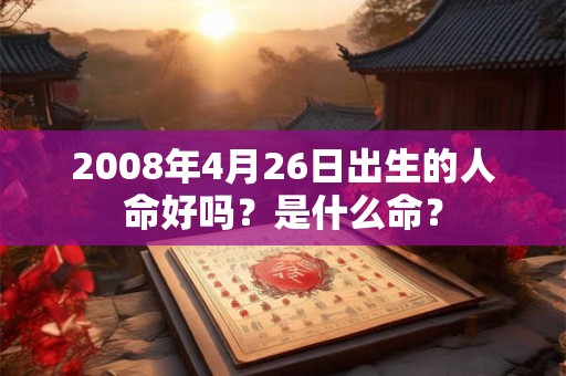 2008年4月26日出生的人命好吗？是什么命？
