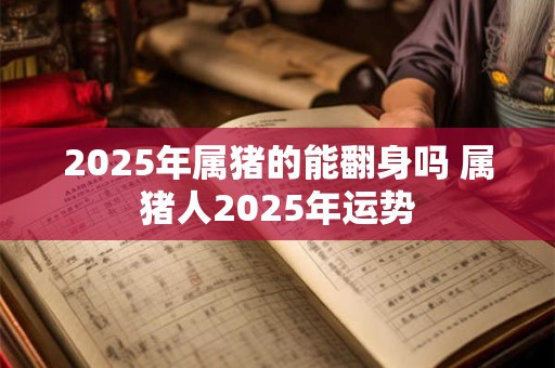 2025年属猪的能翻身吗 属猪人2025年运势