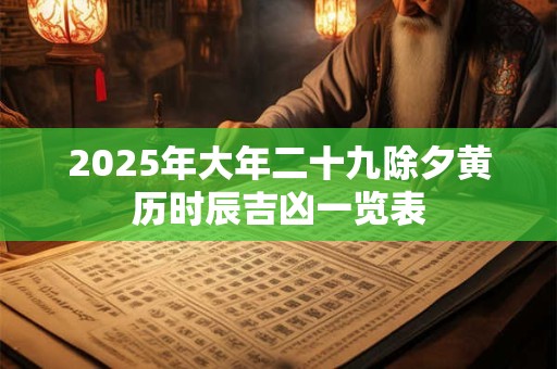 2025年大年二十九除夕黄历时辰吉凶一览表