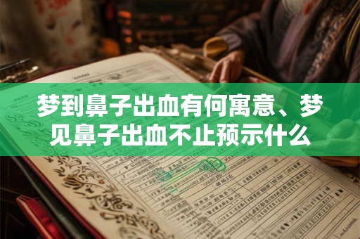 梦到鼻子出血有何寓意、梦见鼻子出血不止预示什么