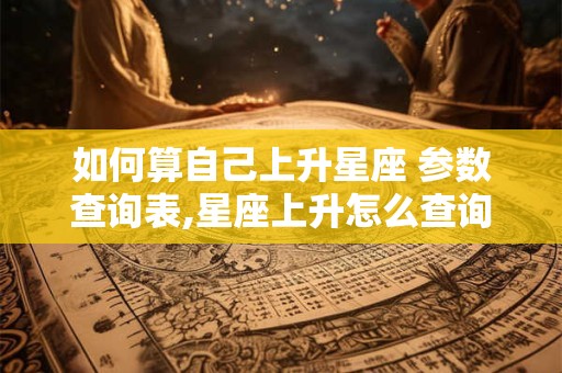 如何算自己上升星座 参数查询表,星座上升怎么查询