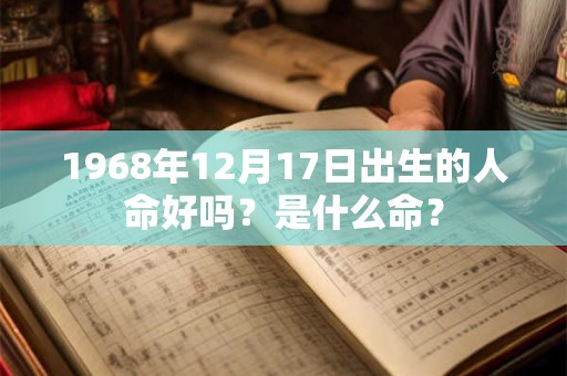1968年12月17日出生的人命好吗？是什么命？