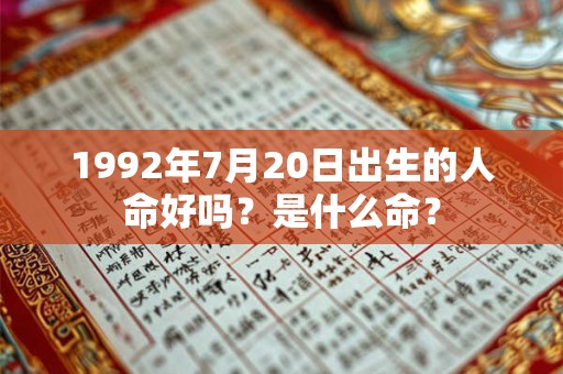 1992年7月20日出生的人命好吗？是什么命？
