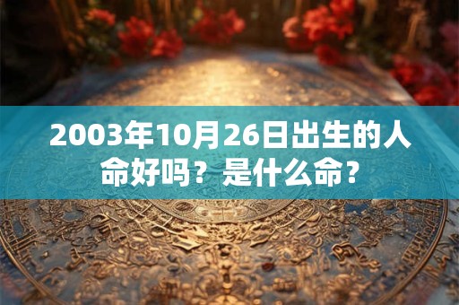 2003年10月26日出生的人命好吗？是什么命？