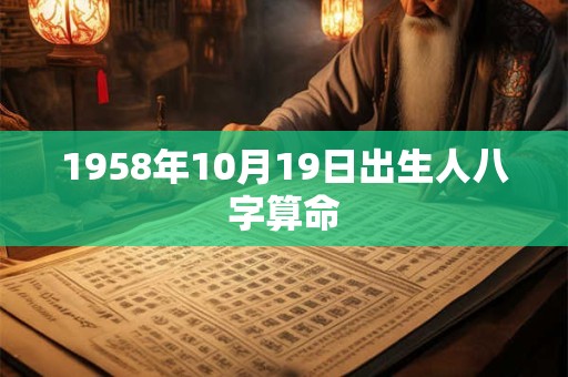 1958年10月19日出生人八字算命 1958年10月19日出生人八字算命