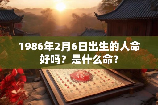 1986年2月6日出生的人命好吗？是什么命？