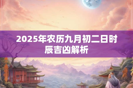 2025年农历九月初二日时辰吉凶解析