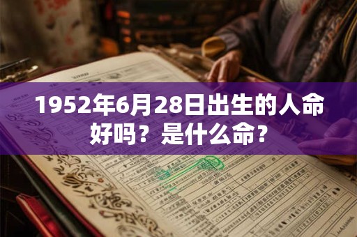1952年6月28日出生的人命好吗？是什么命？