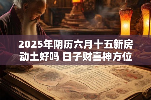 2025年阴历六月十五新房动土好吗 日子财喜神方位