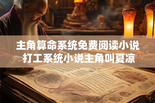 主角算命系统免费阅读小说 打工系统小说主角叫夏凉
