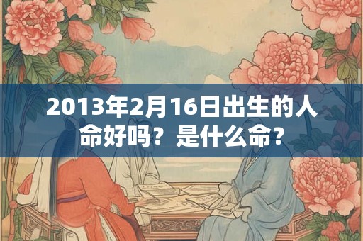 2013年2月16日出生的人命好吗？是什么命？