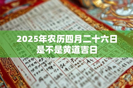 2025年农历四月二十六日是不是黄道吉日