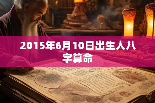 2015年6月10日出生人八字算命