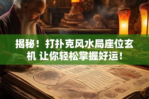 揭秘！打扑克风水局座位玄机 让你轻松掌握好运！