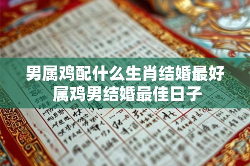 男属鸡配什么生肖结婚最好 属鸡男结婚最佳日子