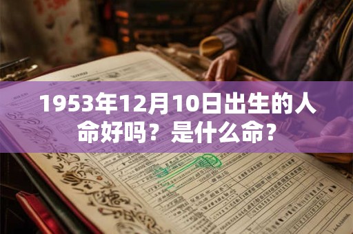 1953年12月10日出生的人命好吗？是什么命？