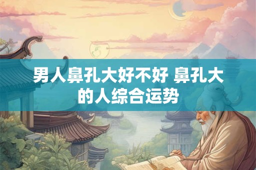 男人鼻孔大好不好 鼻孔大的人综合运势