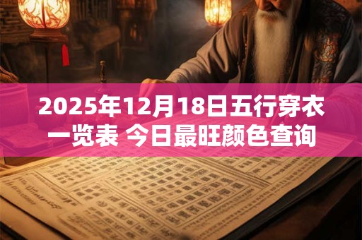2025年12月18日五行穿衣一览表 今日最旺颜色查询