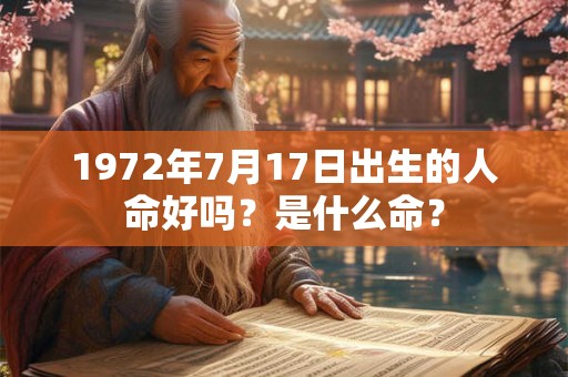 1972年7月17日出生的人命好吗？是什么命？
