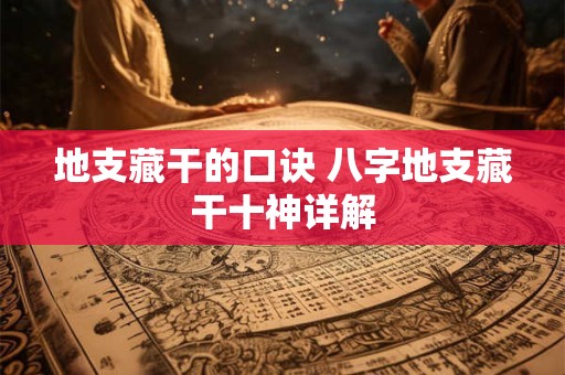地支藏干的口诀 八字地支藏干十神详解
