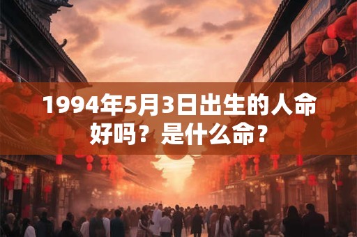 1994年5月3日出生的人命好吗？是什么命？