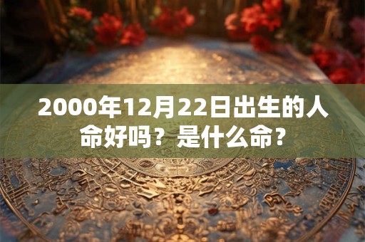 2000年12月22日出生的人命好吗？是什么命？