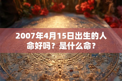 2007年4月15日出生的人命好吗？是什么命？