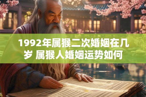1992年属猴二次婚姻在几岁 属猴人婚姻运势如何
