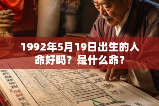 1992年5月19日出生的人命好吗？是什么命？