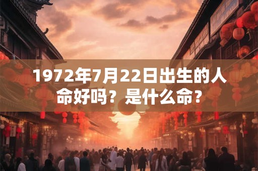 1972年7月22日出生的人命好吗？是什么命？