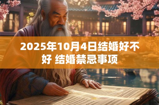 2025年10月4日结婚好不好 结婚禁忌事项
