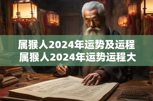 属猴人2024年运势及运程 属猴人2024年运势运程大师详解版
