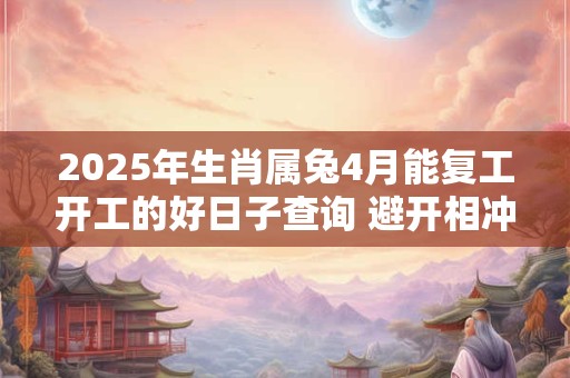 2025年生肖属兔4月能复工开工的好日子查询 避开相冲生肖