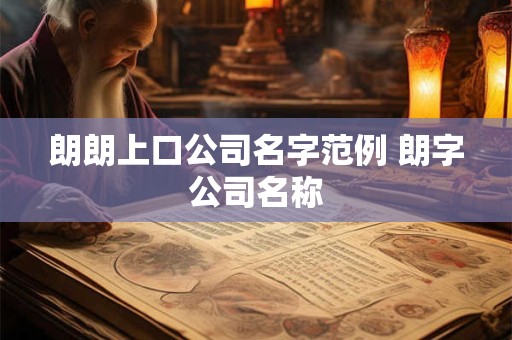 朗朗上口公司名字范例 朗字公司名称