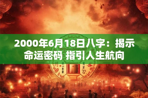 2000年6月18日八字：揭示命运密码 指引人生航向