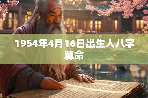 1954年4月16日出生人八字算命