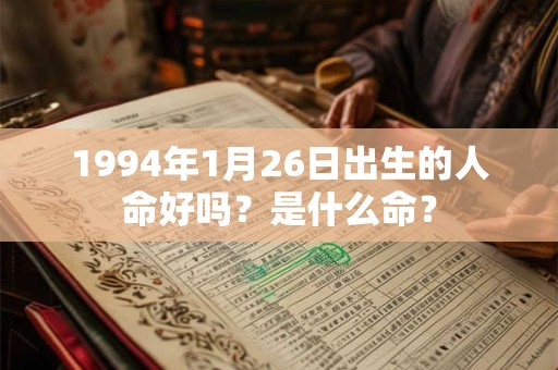 1994年1月26日出生的人命好吗？是什么命？
