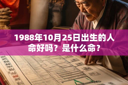 1988年10月25日出生的人命好吗？是什么命？