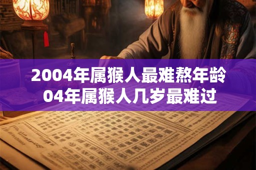 2004年属猴人最难熬年龄 04年属猴人几岁最难过