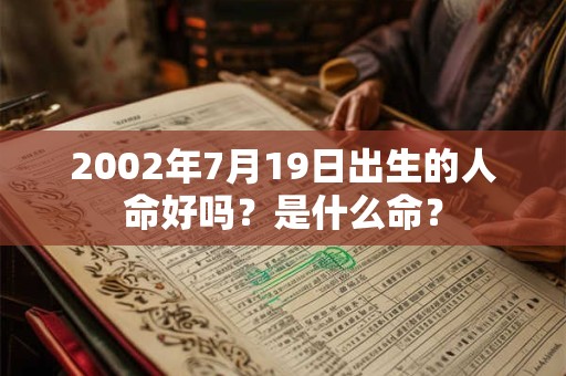 2002年7月19日出生的人命好吗？是什么命？