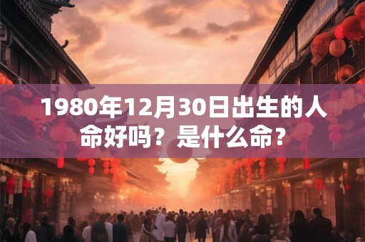 1980年12月30日出生的人命好吗？是什么命？