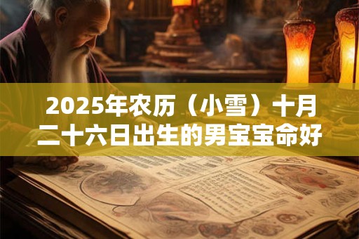 2025年农历（小雪）十月二十六日出生的男宝宝命好不好