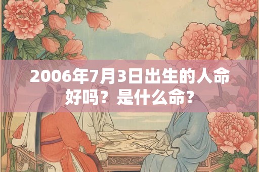 2006年7月3日出生的人命好吗？是什么命？