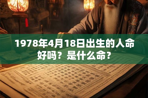 1978年4月18日出生的人命好吗？是什么命？