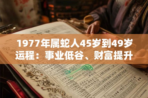 1977年属蛇人45岁到49岁运程：事业低谷、财富提升、感情波折