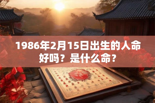 详细阅读:1986年2月15日出生的人命好吗?是什么命? 1986年2月15日出生的人命好吗?是什么命?