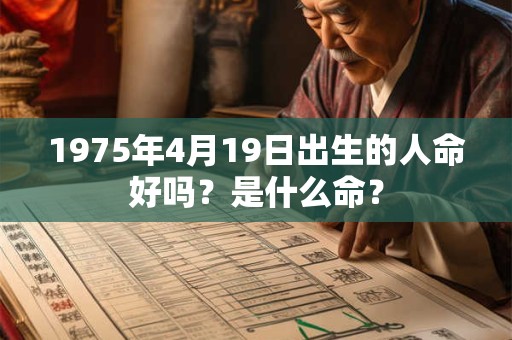 1975年4月19日出生的人命好吗？是什么命？
