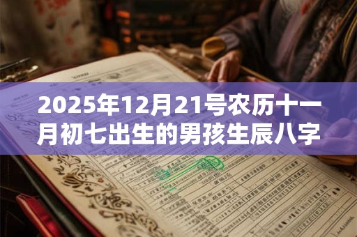 2025年12月21号农历十一月初七出生的男孩生辰八字起名