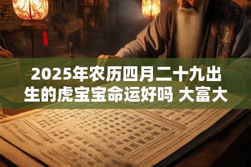 2025年农历四月二十九出生的虎宝宝命运好吗 大富大贵吗