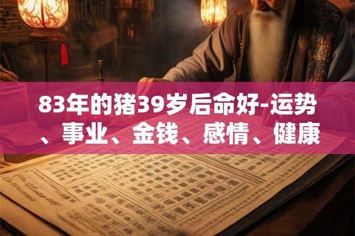 83年的猪39岁后命好-运势、事业、金钱、感情、健康全方位解读